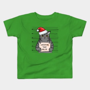 Christmas Tree Killer - Funny Cat Kids T-Shirt